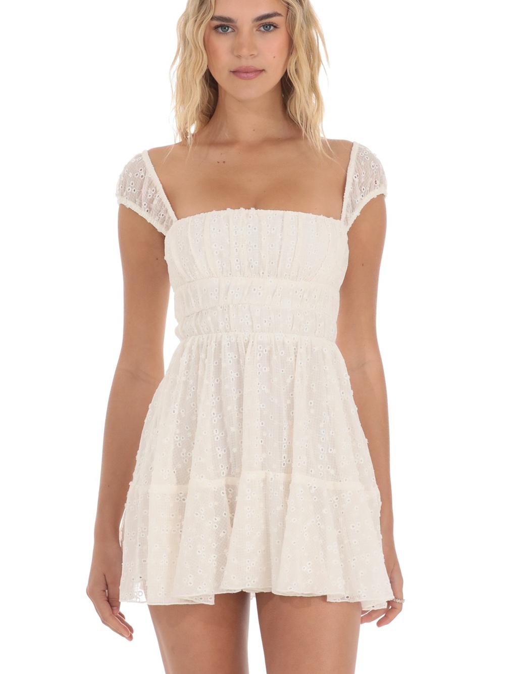 lucy in the sky White Eyelet Sundress - Lightweight Summer Dress